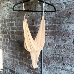 Alice + Olivia Peach Backless Ballerina Bodysuit